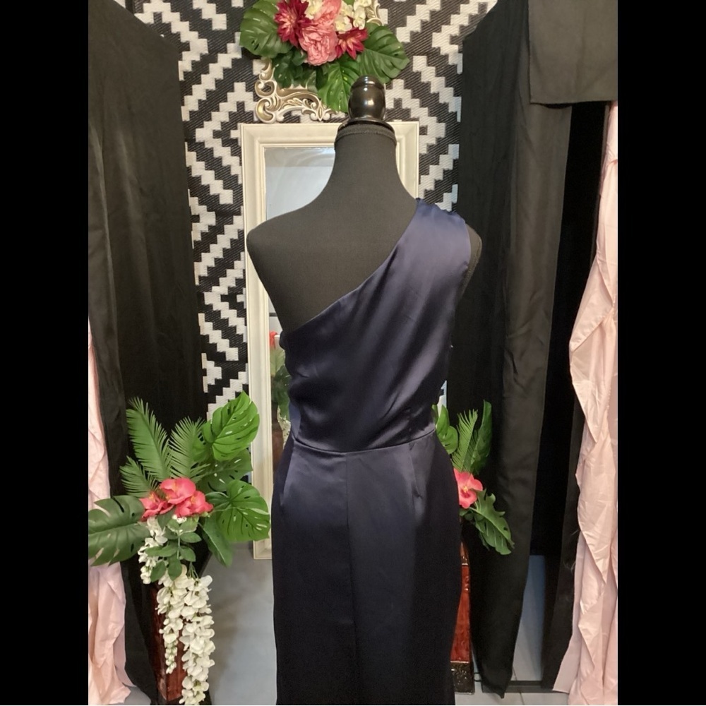 Chic One-Shoulder Navy Dress Plus Size 3X - Picture 8 of 9